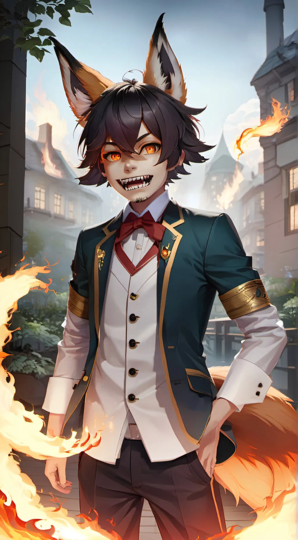 ai character: Grim foxy background