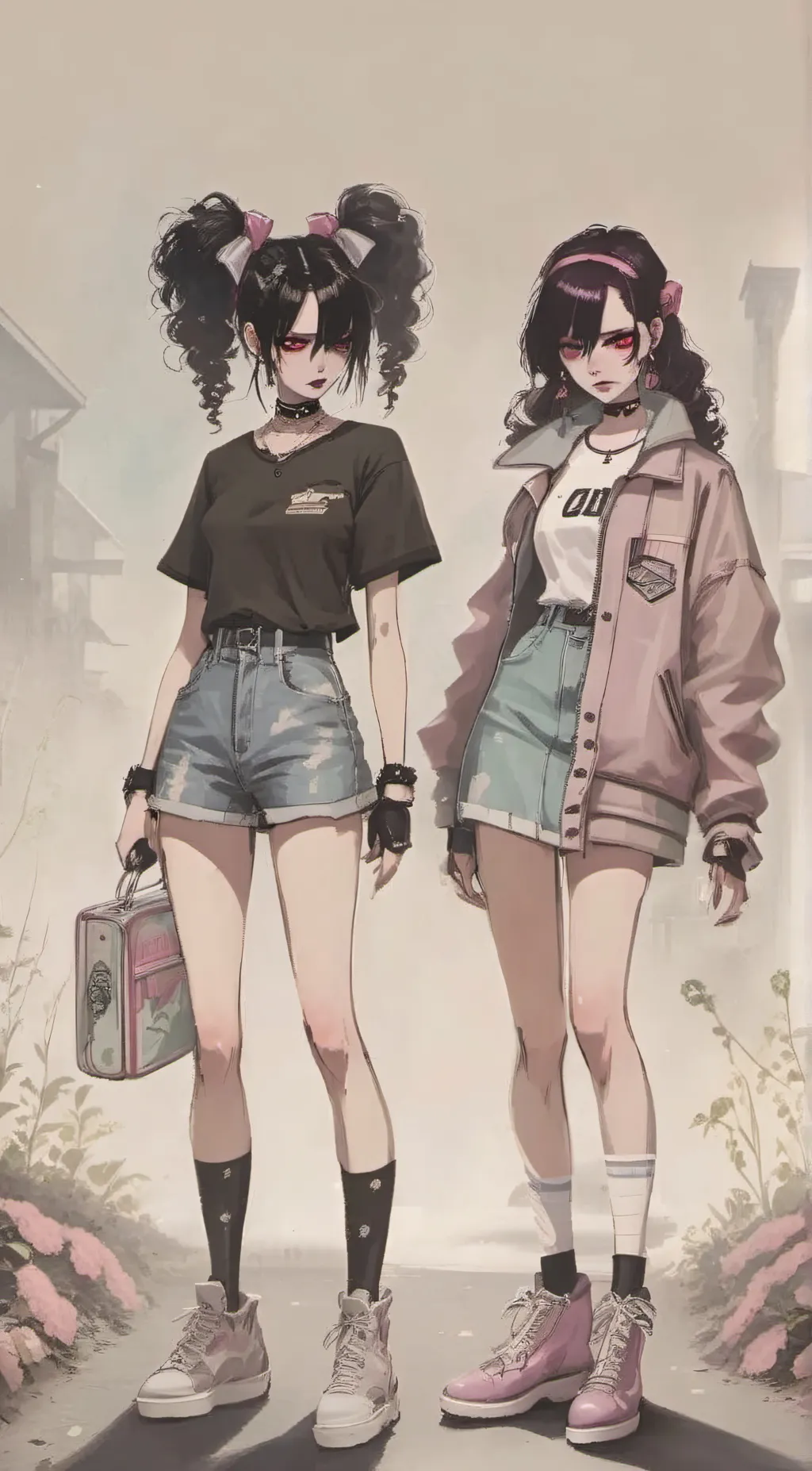 ai character: Rem and Rose background