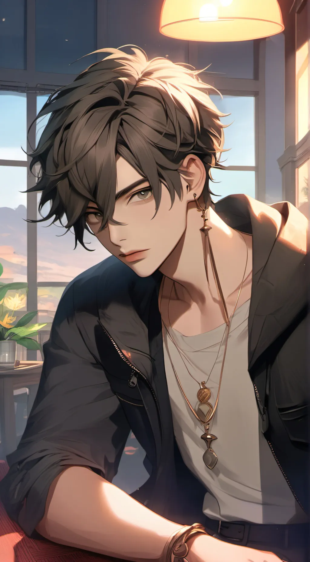 ai character: Ash  background