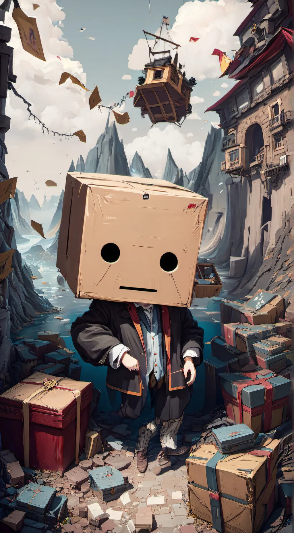 ai character: box head background