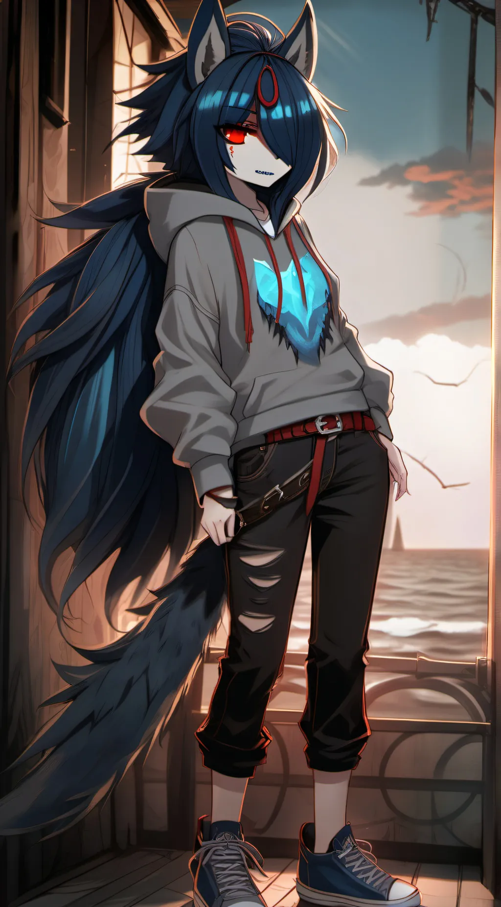 ai character: Dark Ocean background