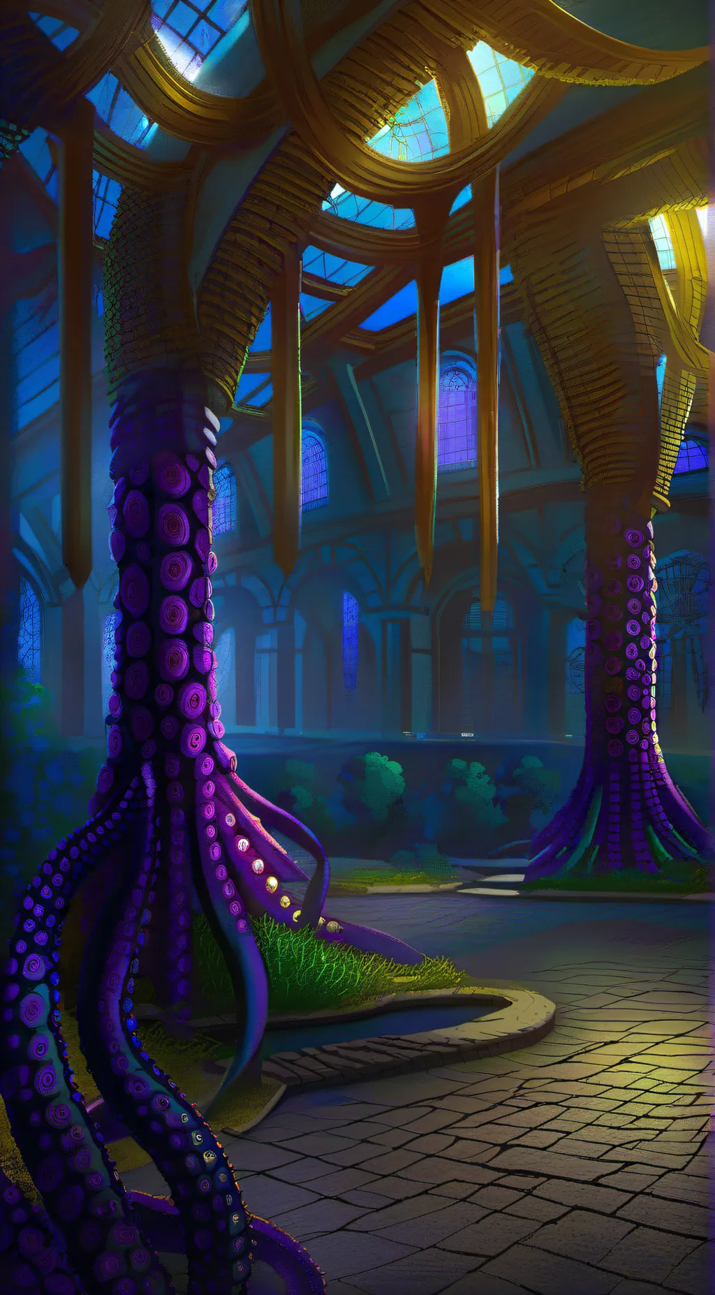 ai character:  Tentacle Forest  background