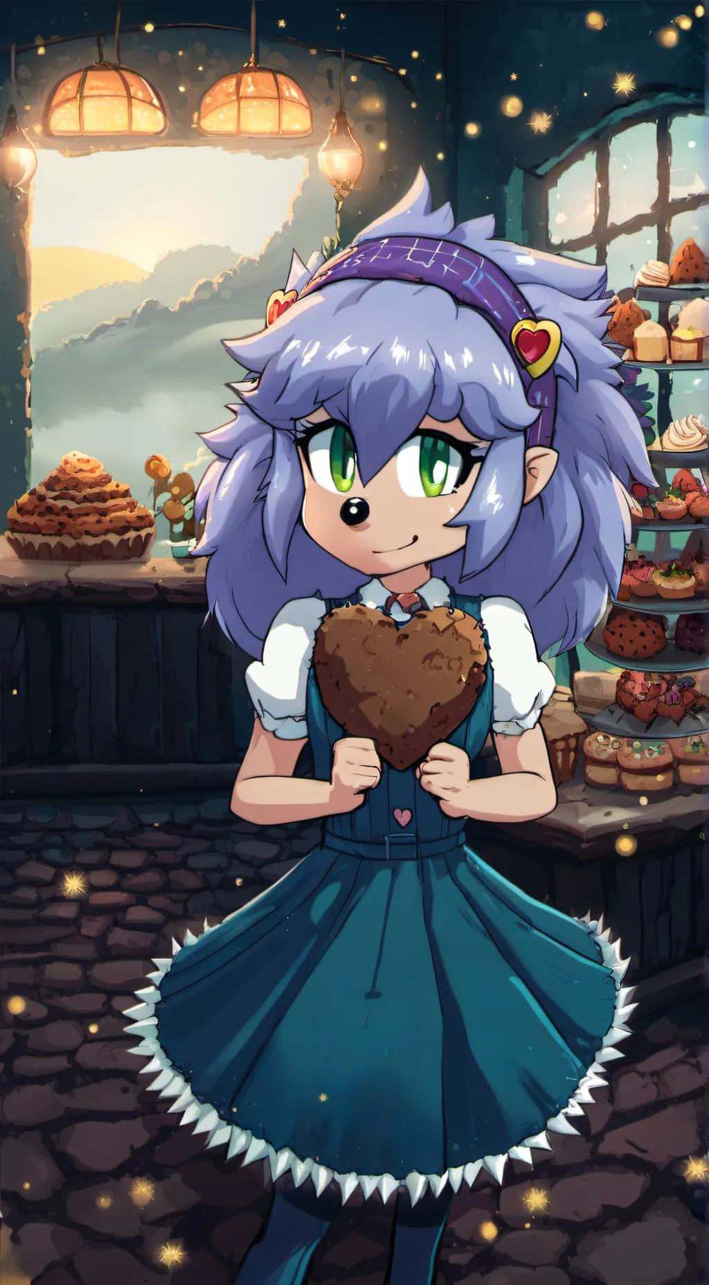 ai character: Lavender hedgehog  background