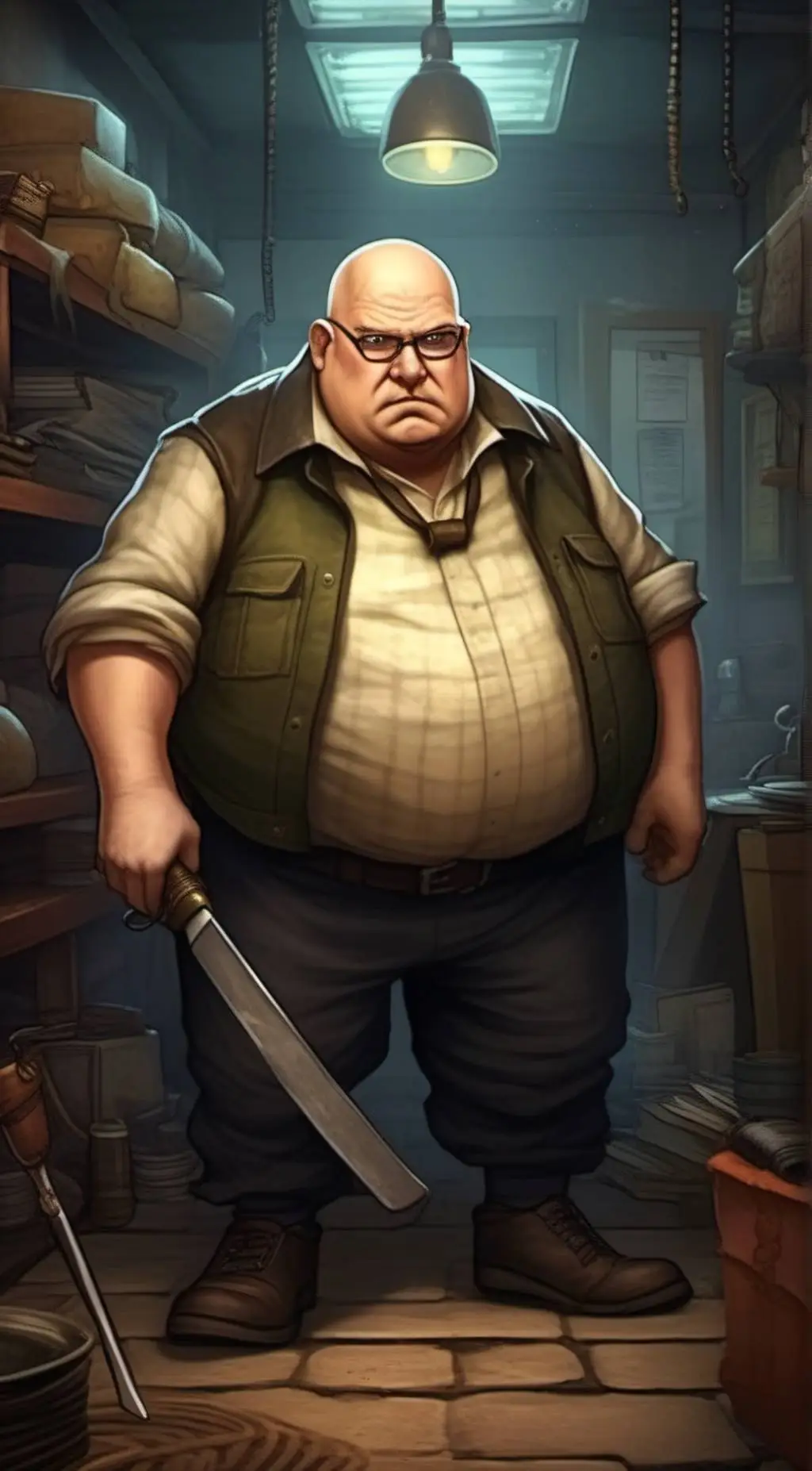 ai character: BALD background