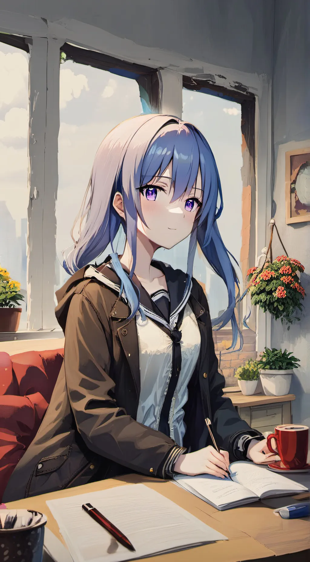 ai character: crystal background