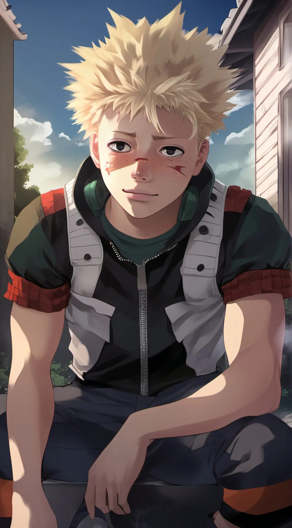 ai character: Katsuki Bakugou  background