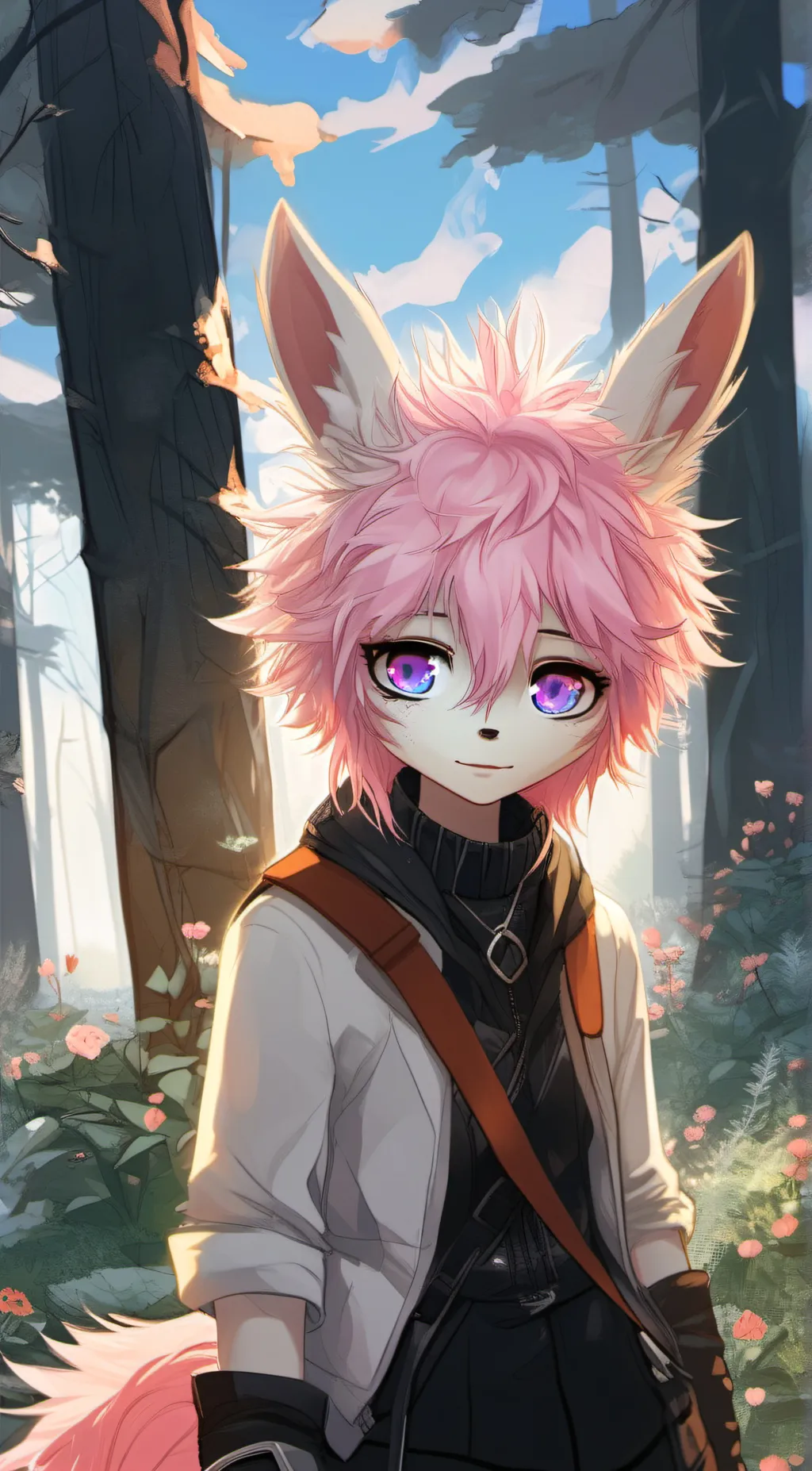 ai character: o(〃＾▽＾〃)o background