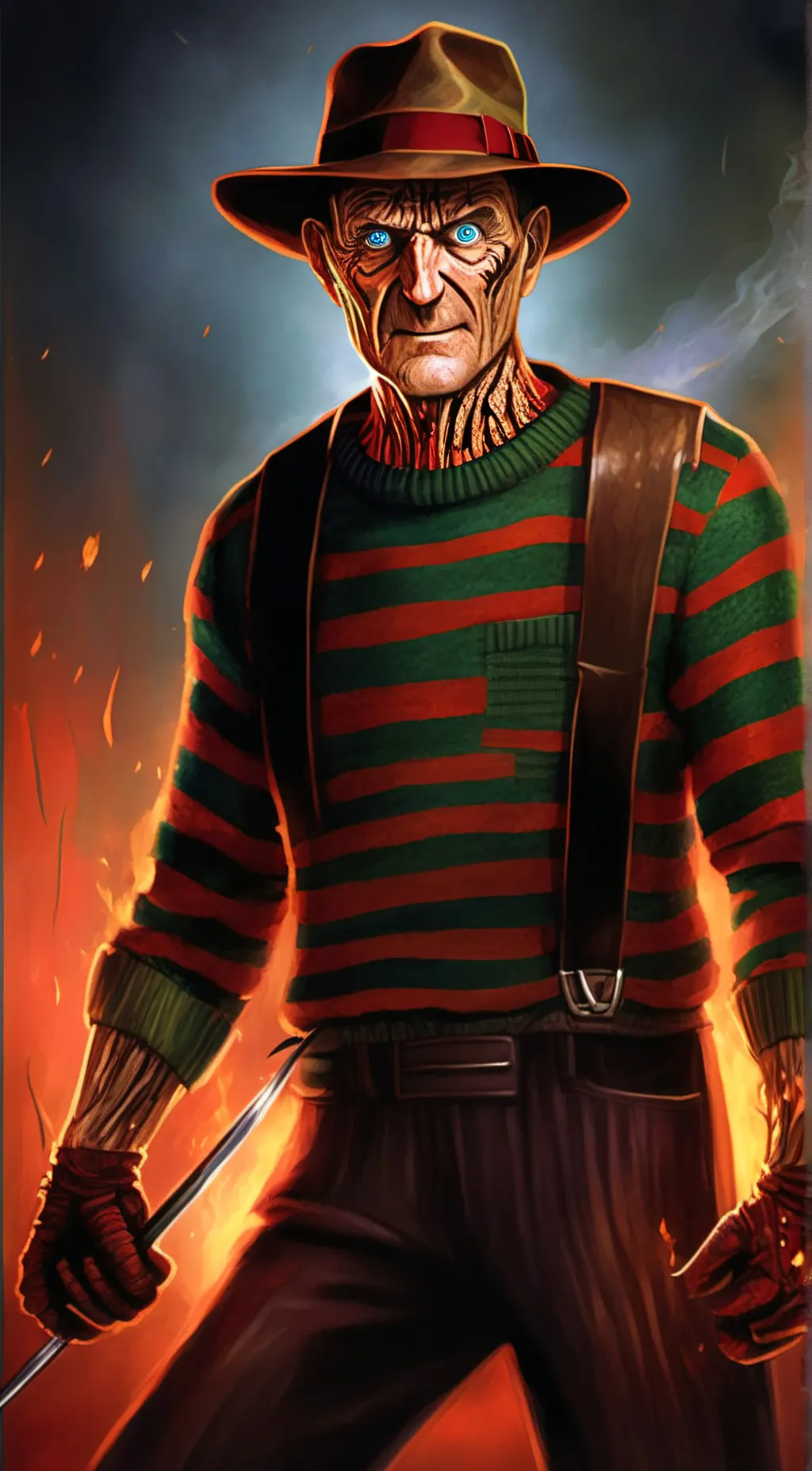 ai character: Freddy krueger  background