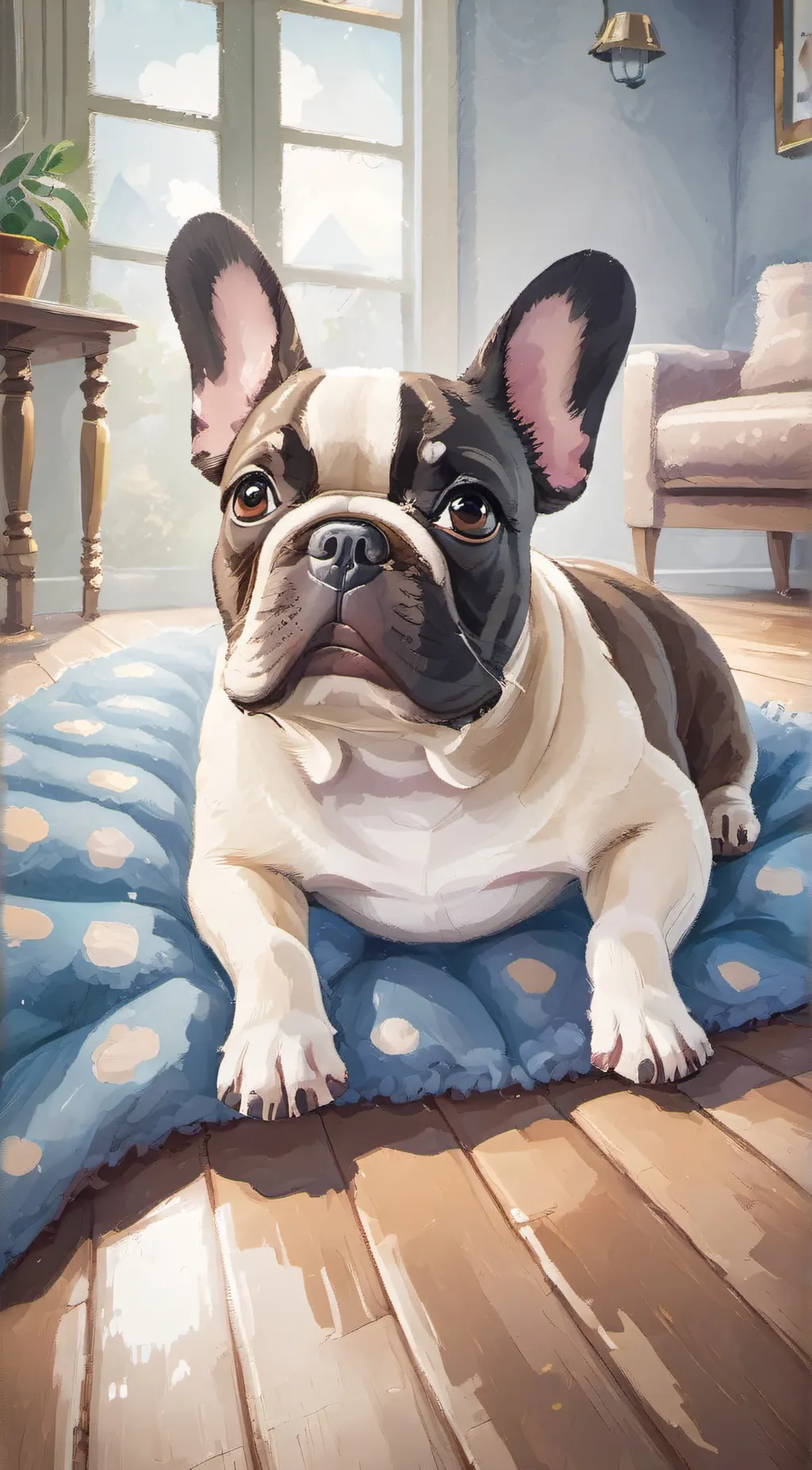 ai character: Blu background