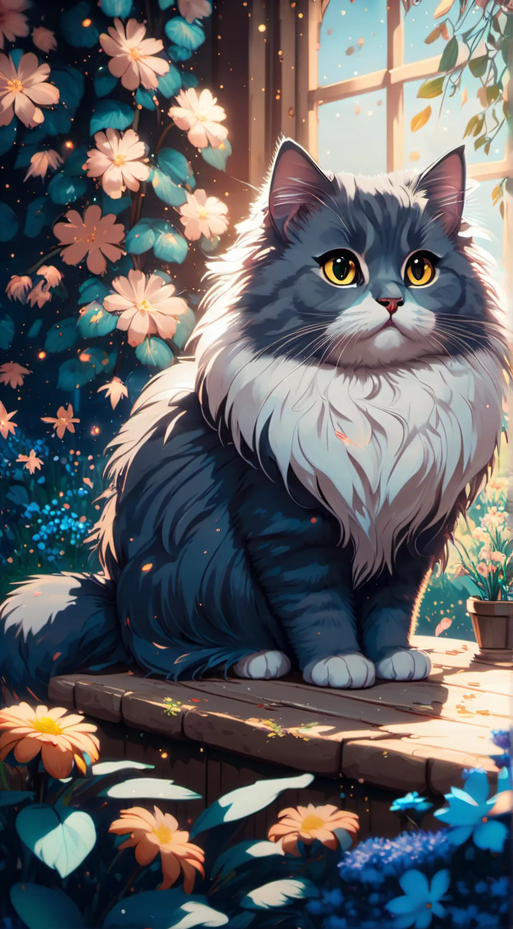 ai character: Barney~| (the cat) background