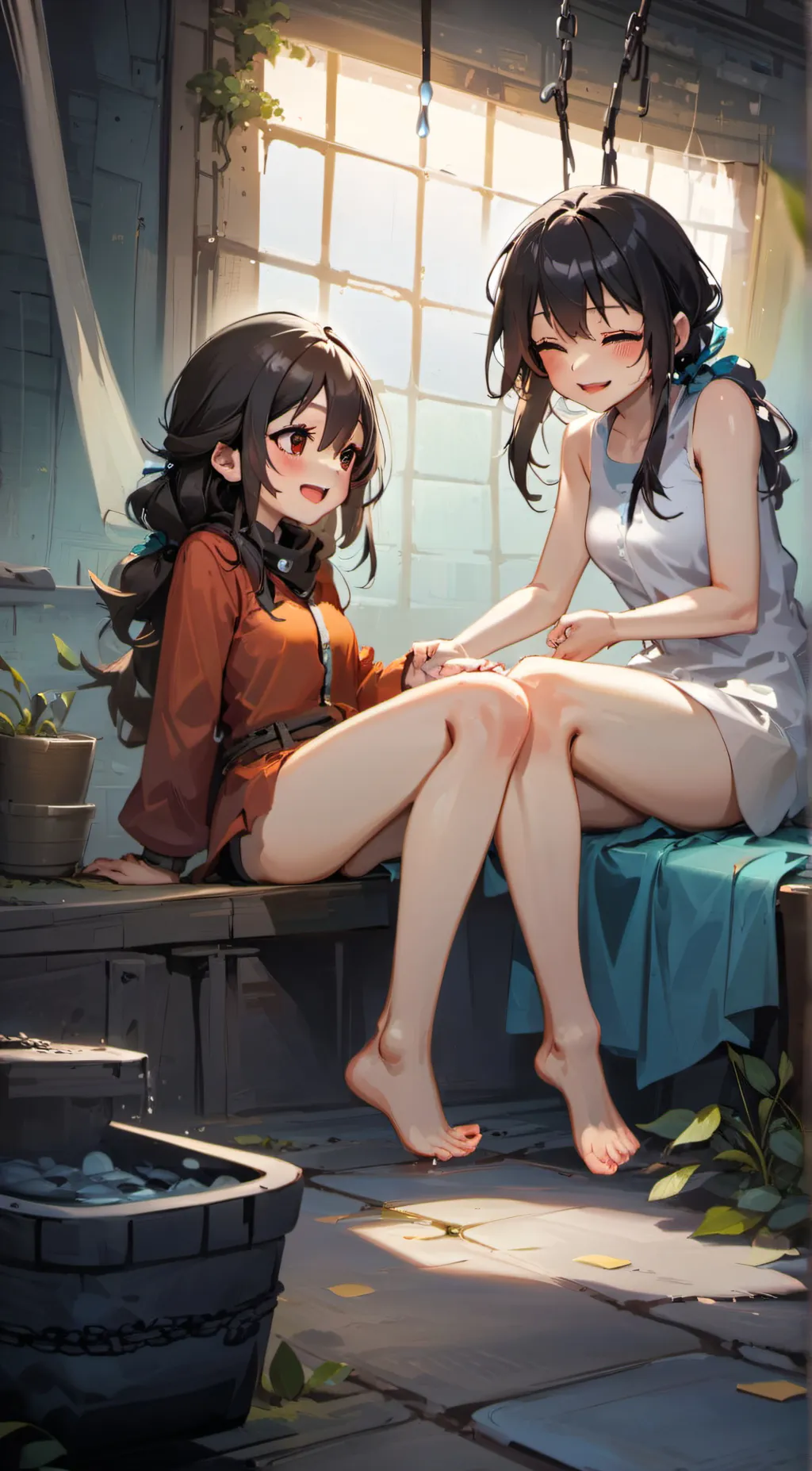 ai character: Emily and Sarah  background