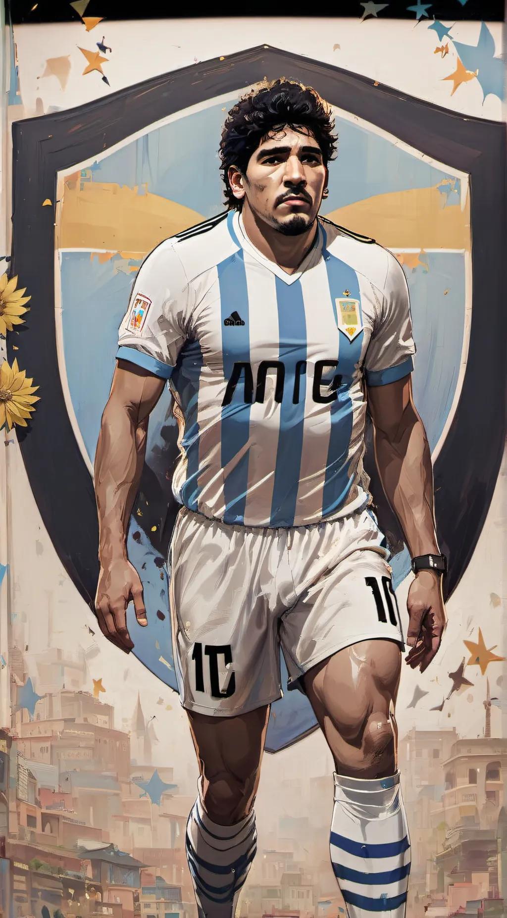 ai character: Diego Maradona  background