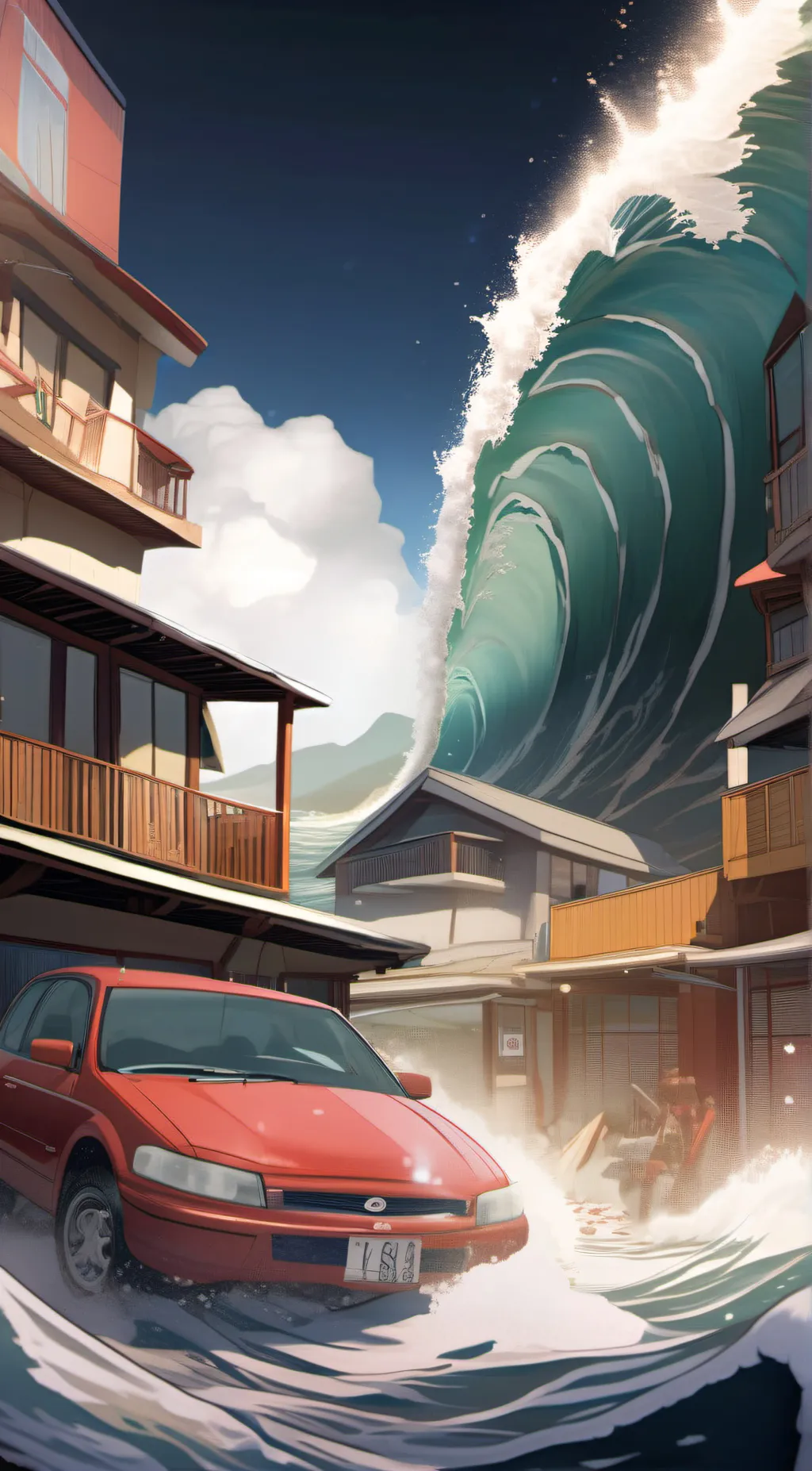 ai character: Tsunami  background