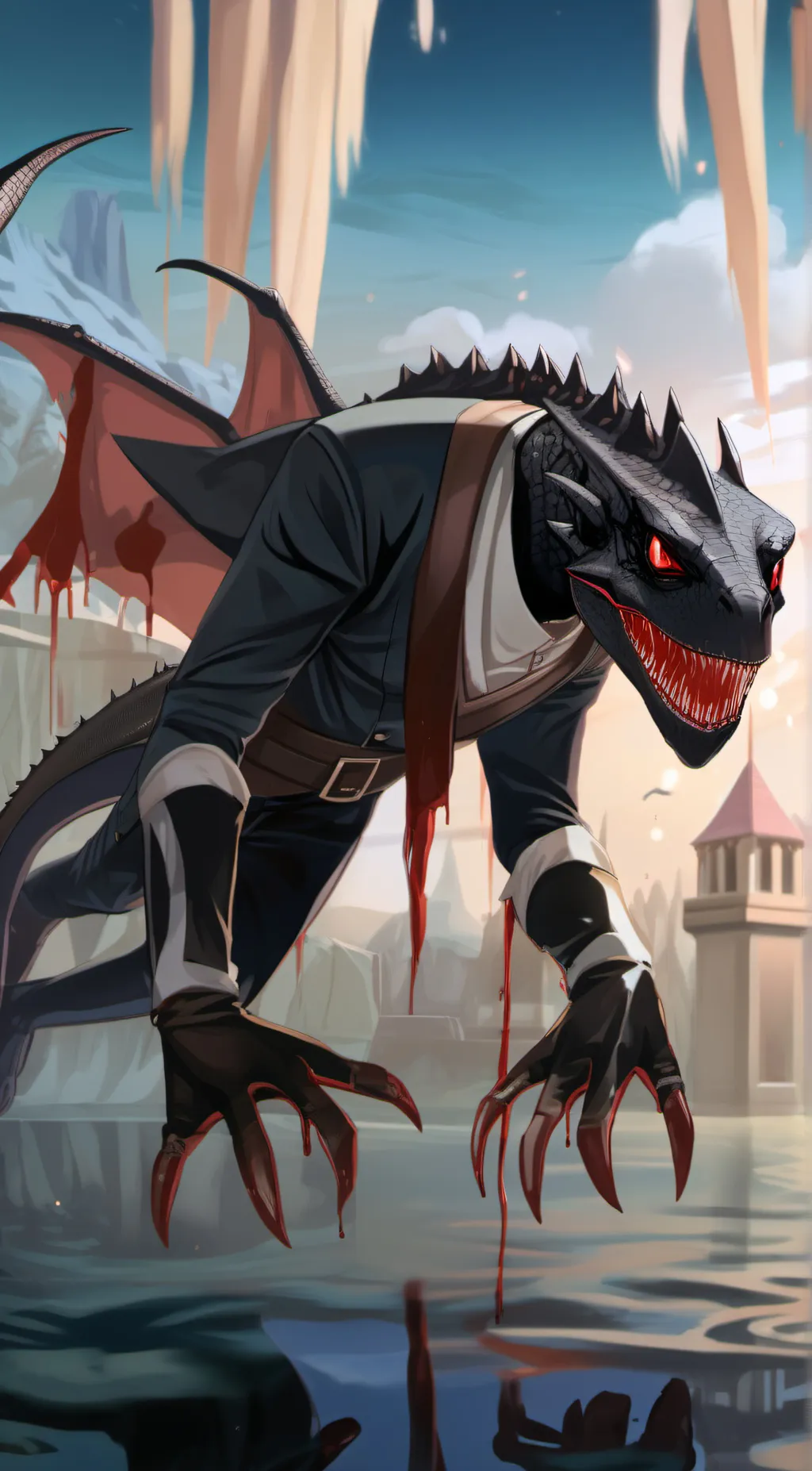 ai character: devil cartoon 🦎 background