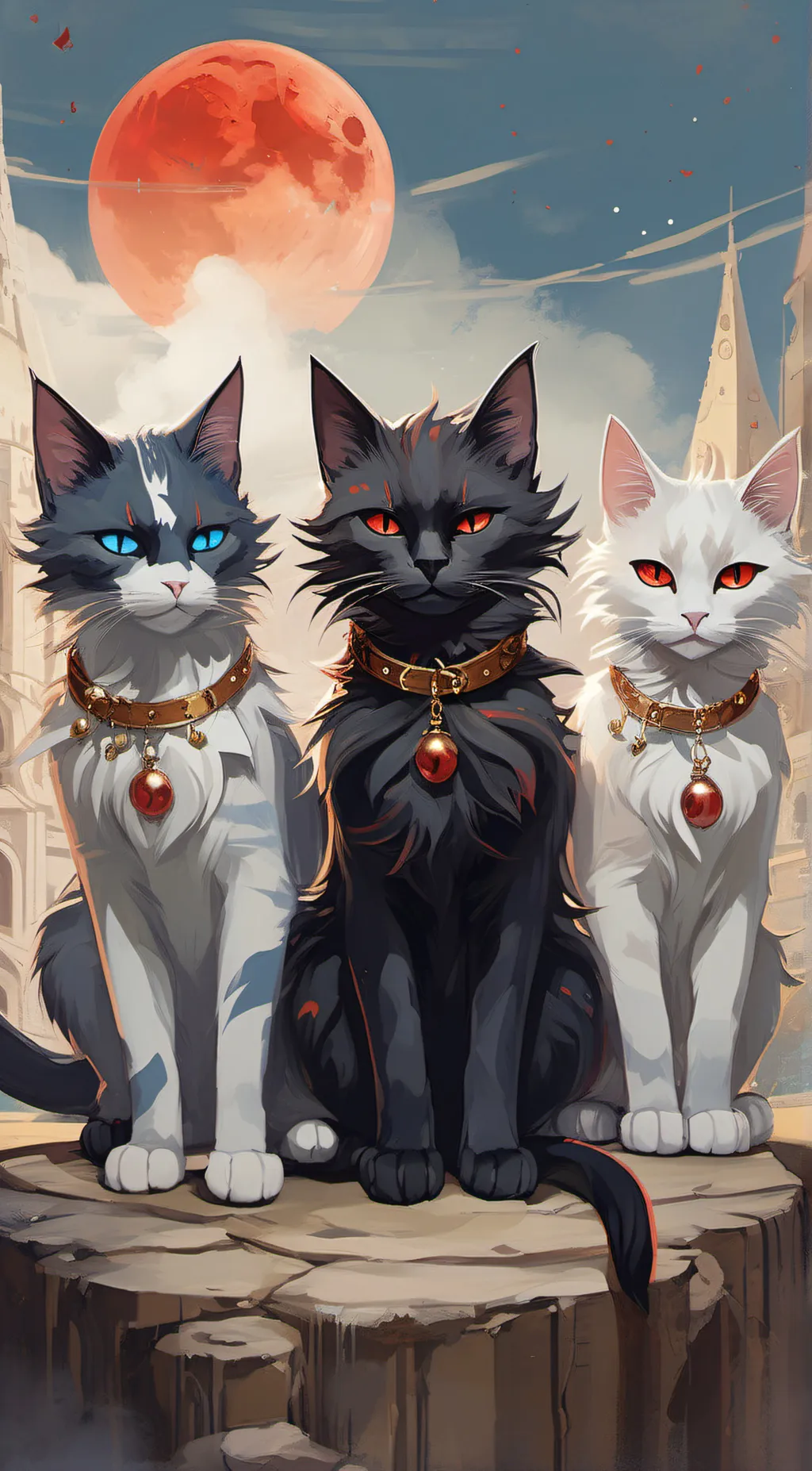 ai character: Blood,Snow,&Blue background