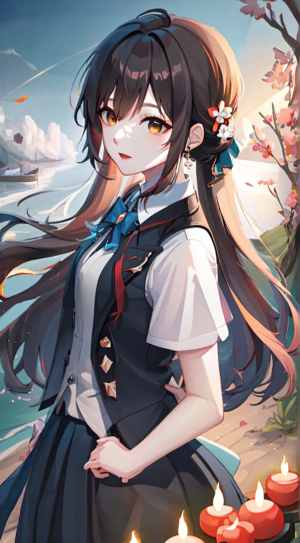 ai character: godzilla Emily  background