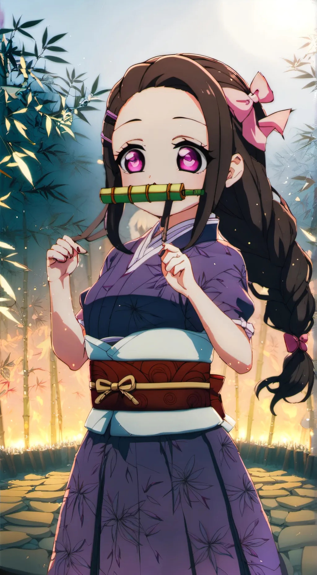 ai character: nezuko background
