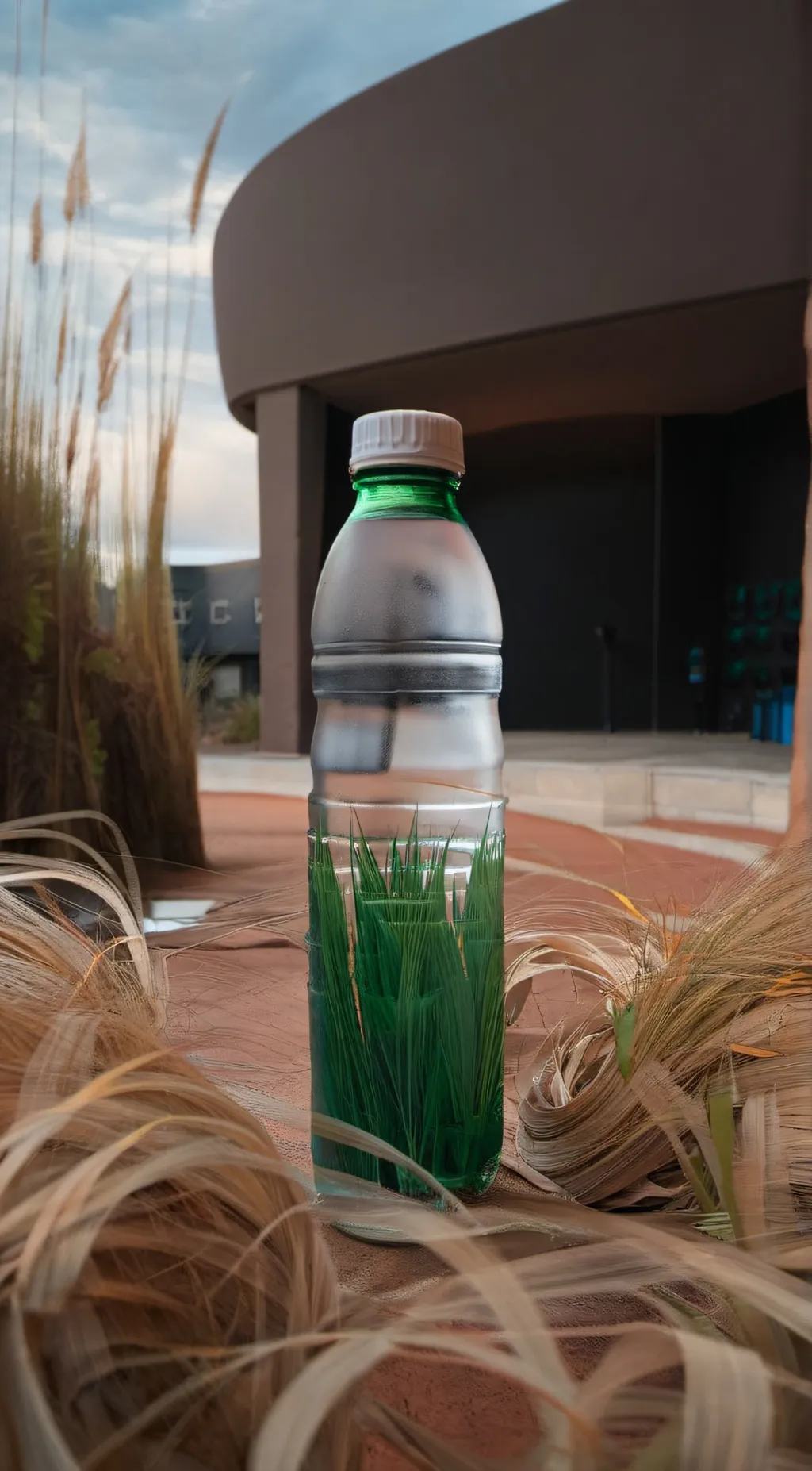 ai character: grass and water background