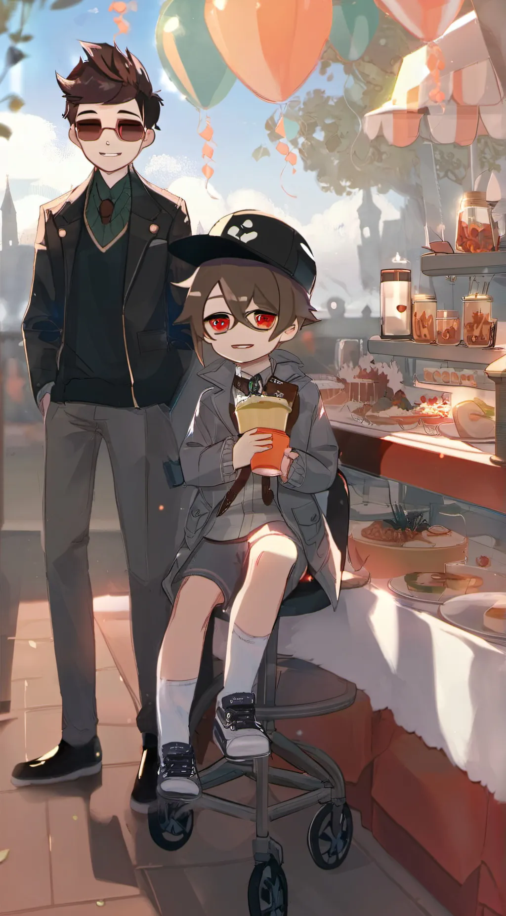 ai character: leo and evee background