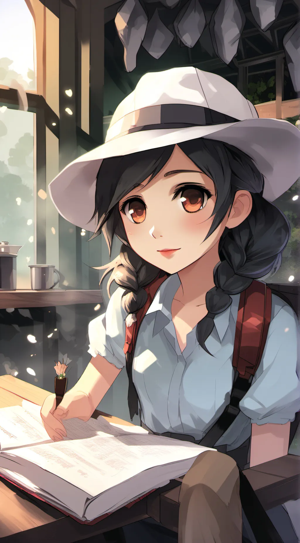 ai character: Angela  background