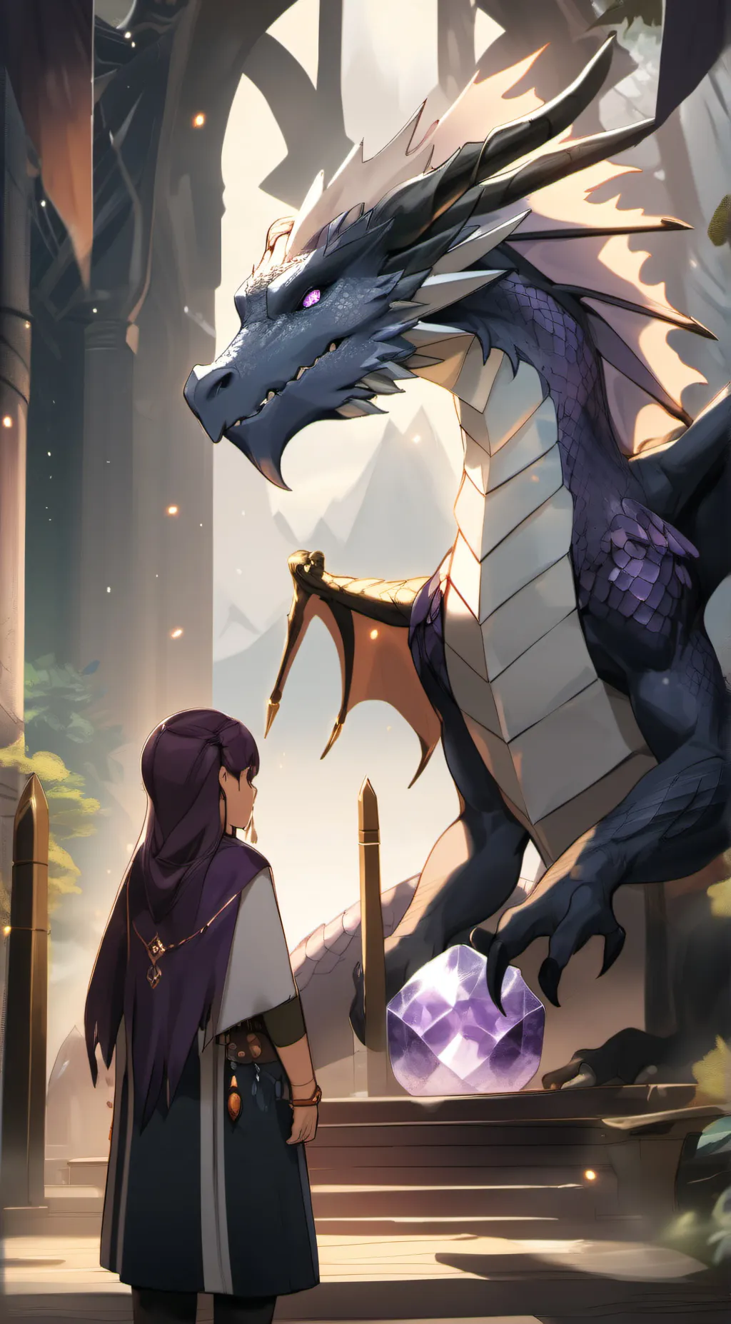 ai character: Amethyst  background