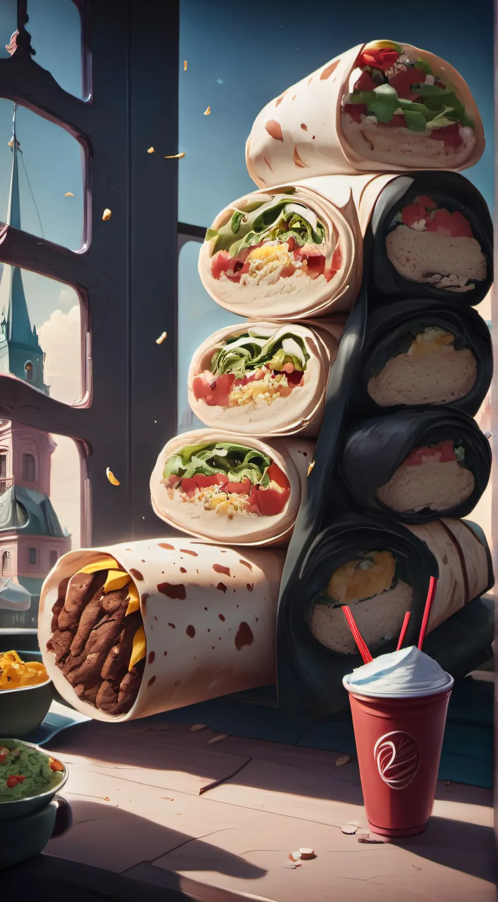 ai character: burrito background