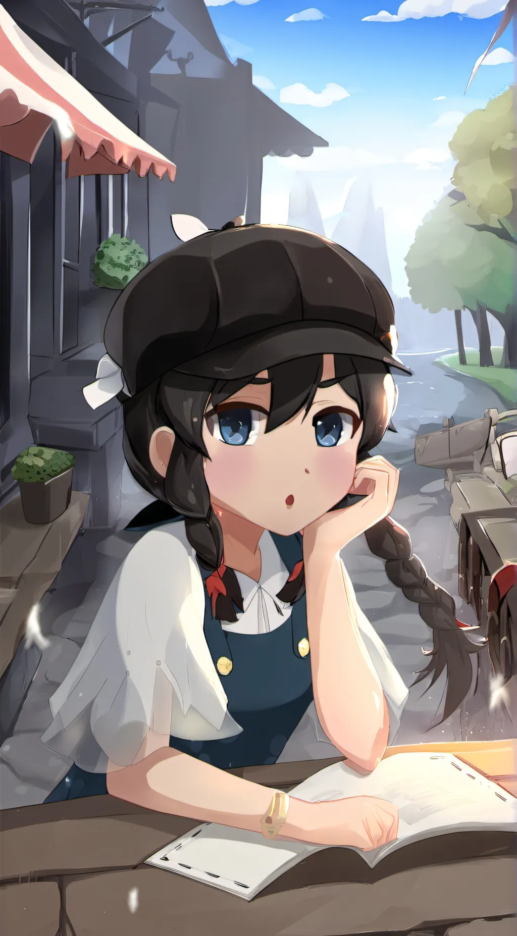 ai character: cool girl background