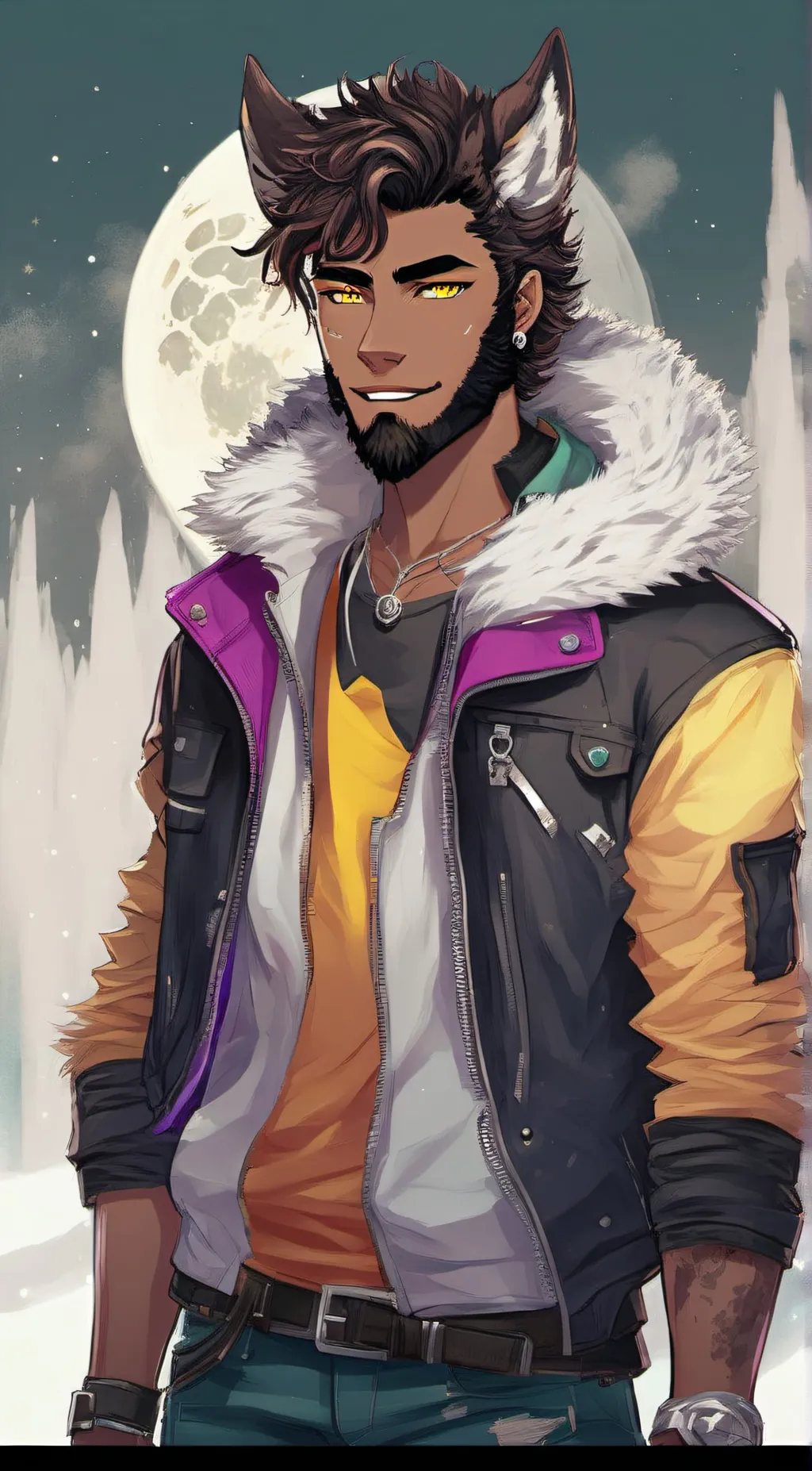 ai character: Clawd Wolf  background