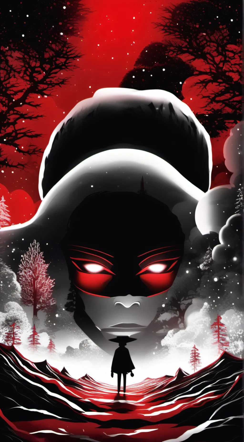 ai character: Glow background