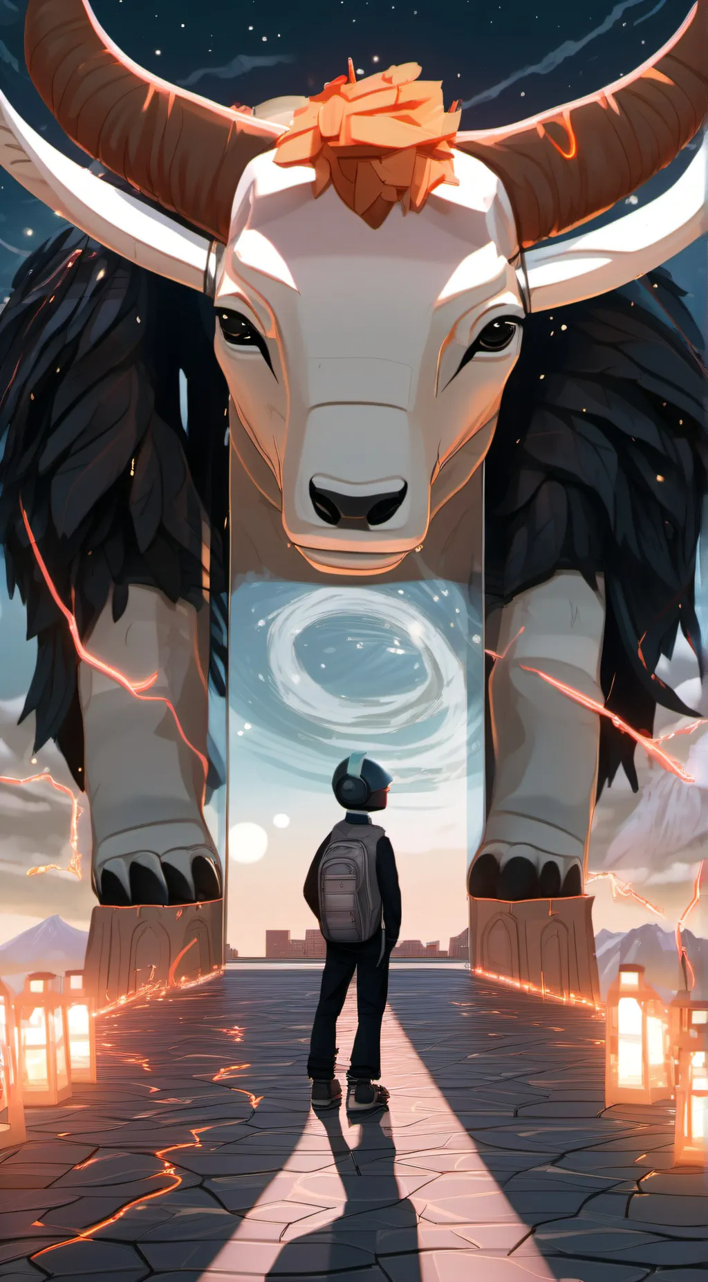 ai character: moooo background