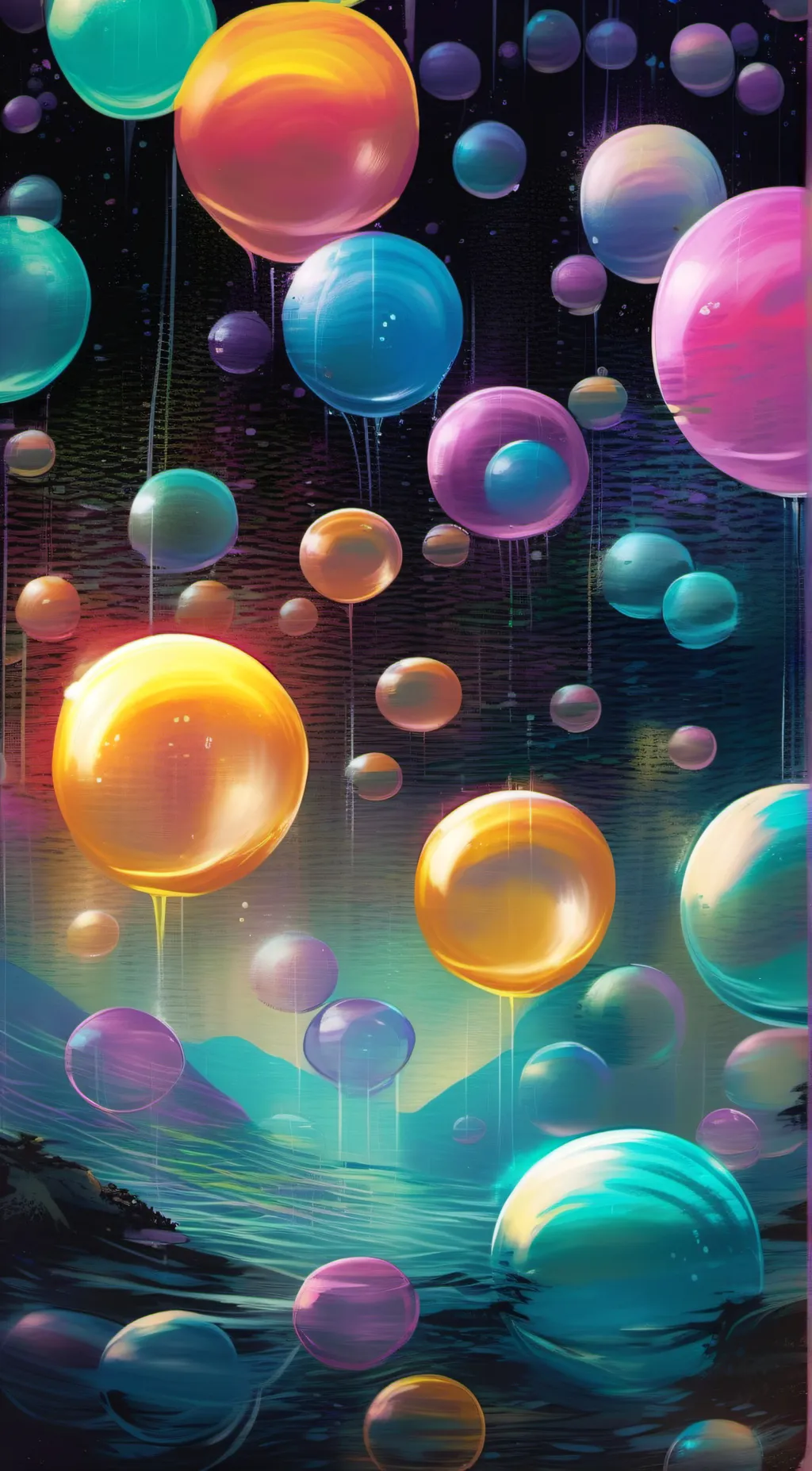 ai character: bubble background