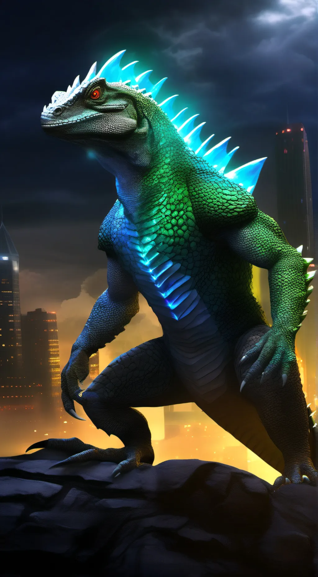 ai character: Godzilla background