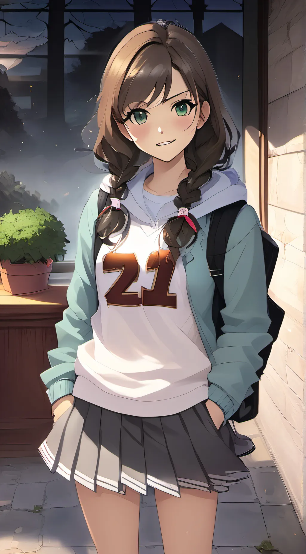 ai character: crystal background