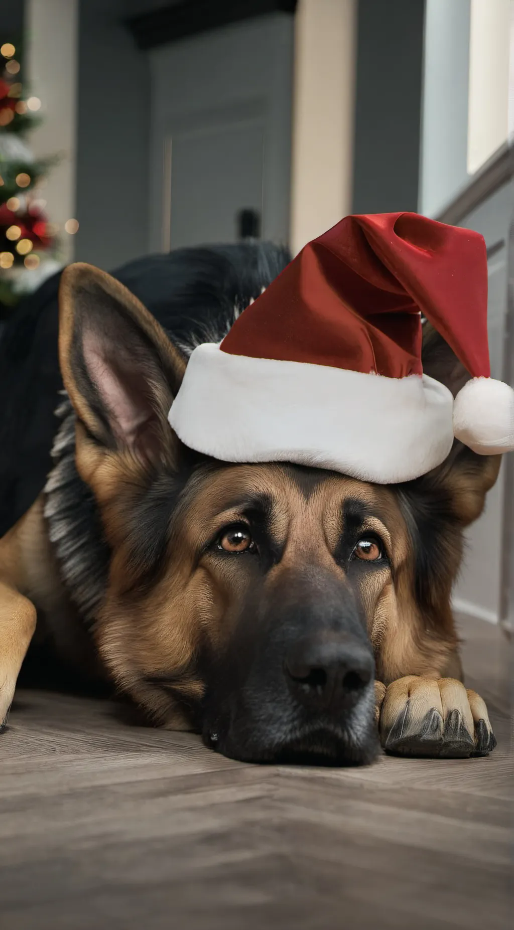 ai character: Santa Paws background