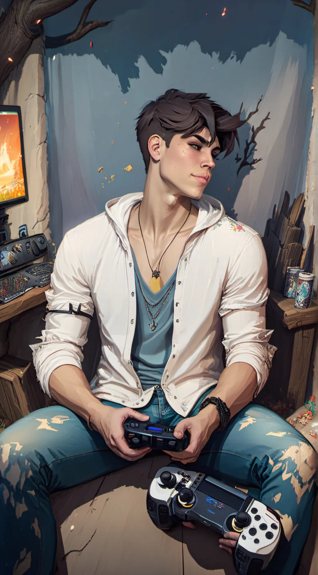 ai character: Harry  background