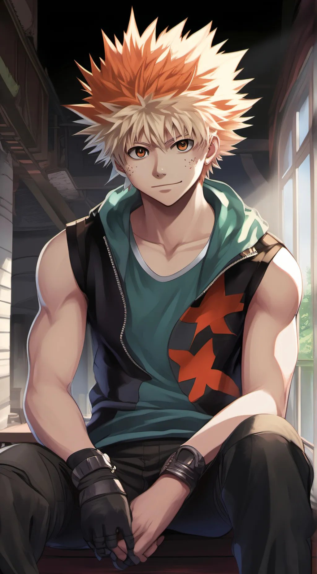 ai character: Katsuki Bakugo background
