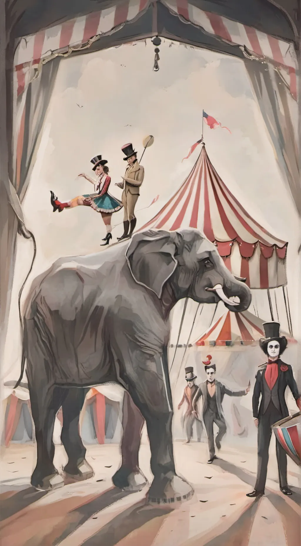 ai character: Digital circus background