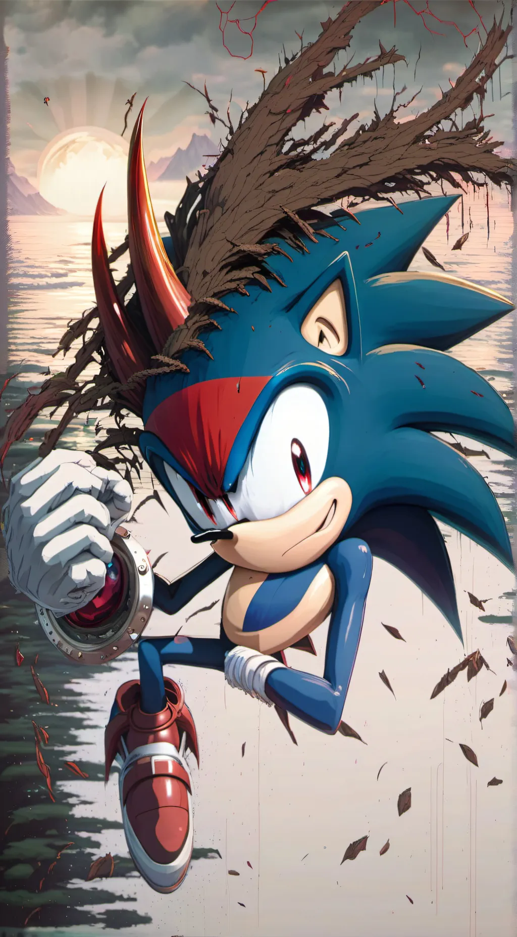 ai character: sonic exe  background