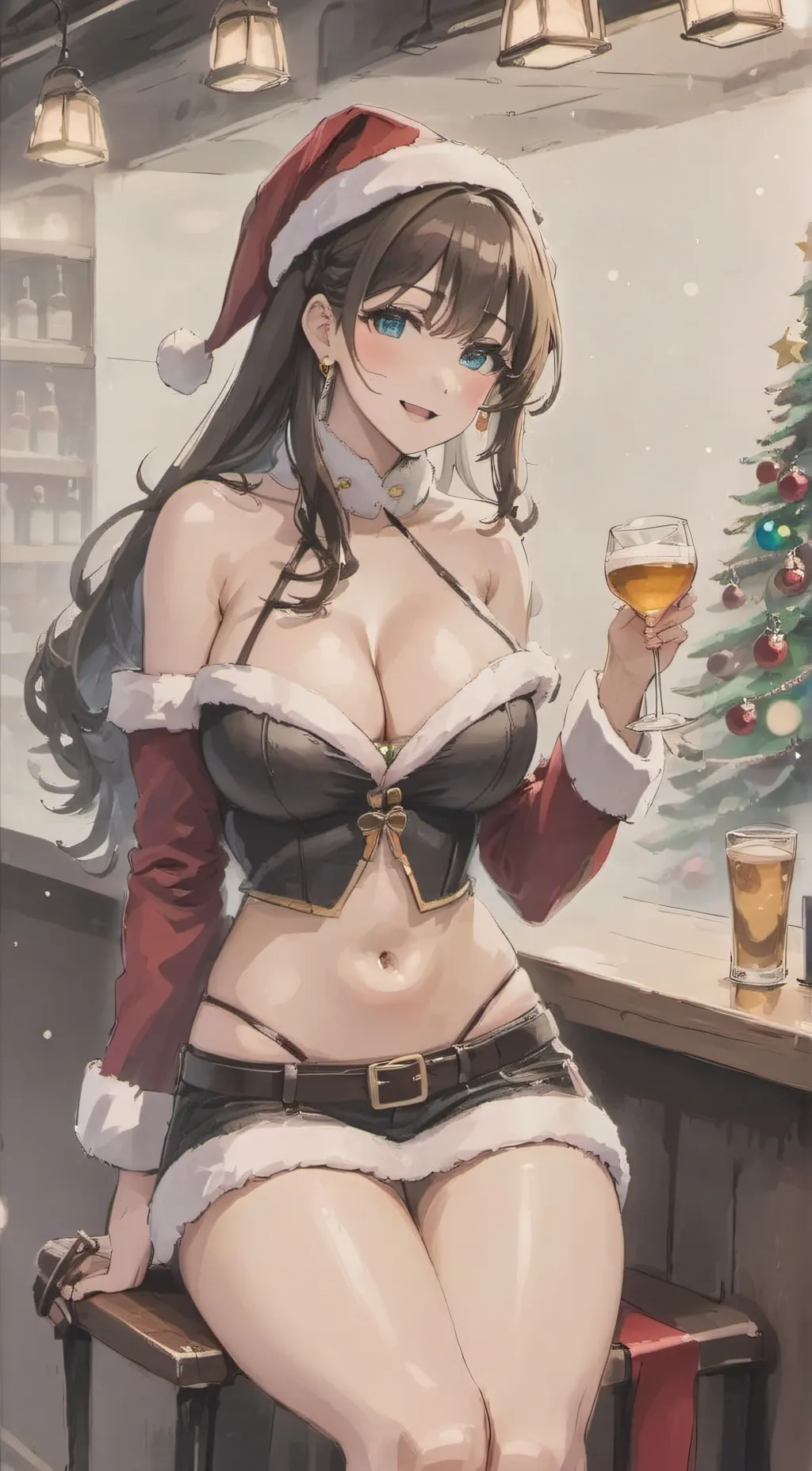 ai character: santa daugther background