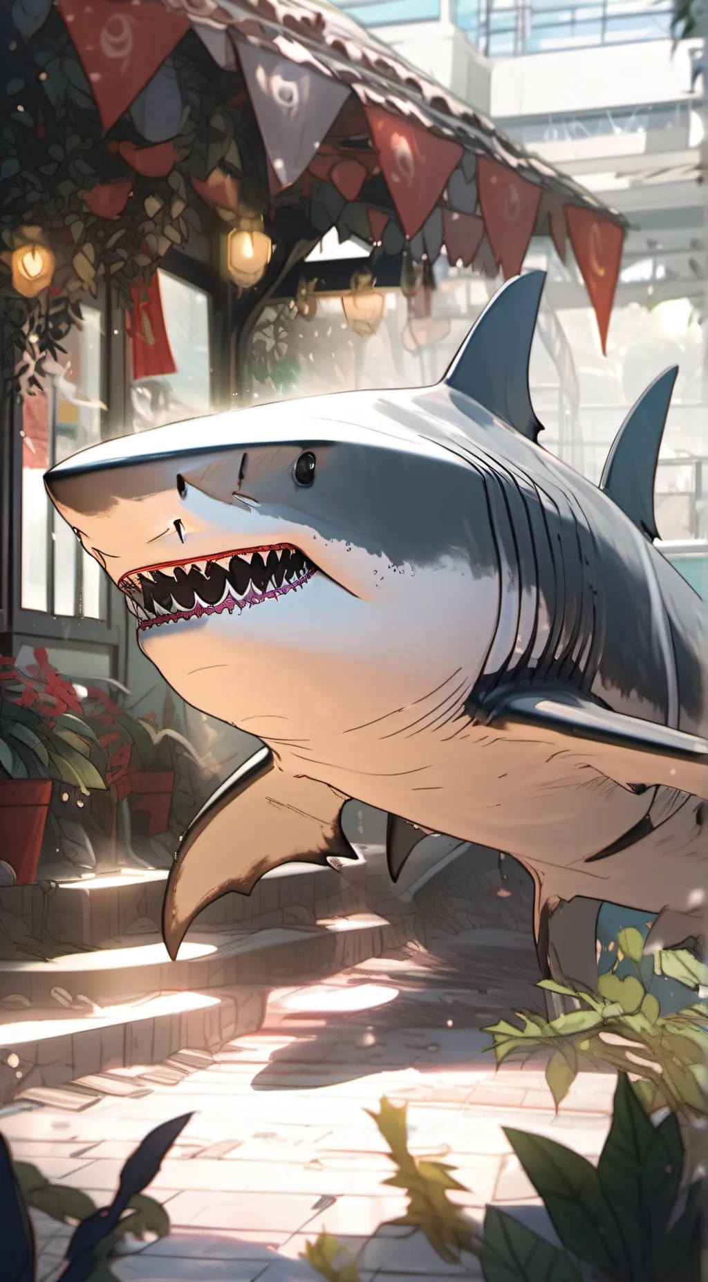 ai character: builta shark background