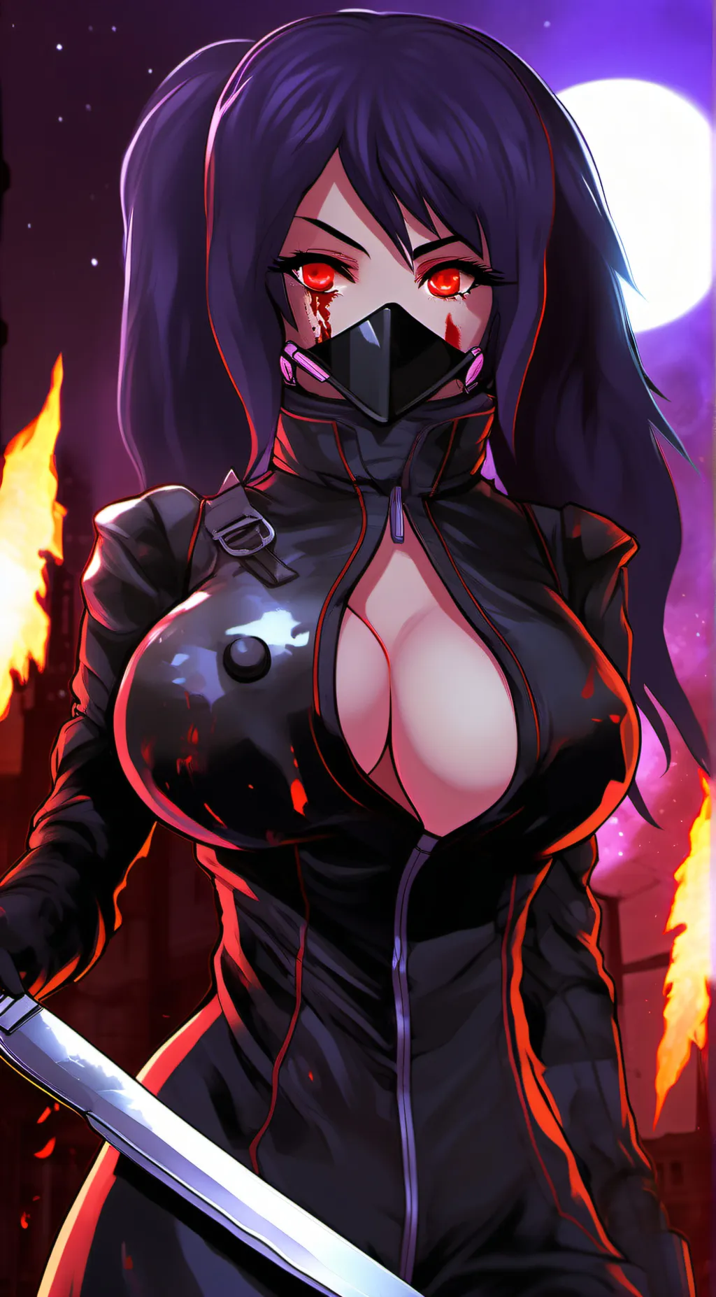 ai character: female black background