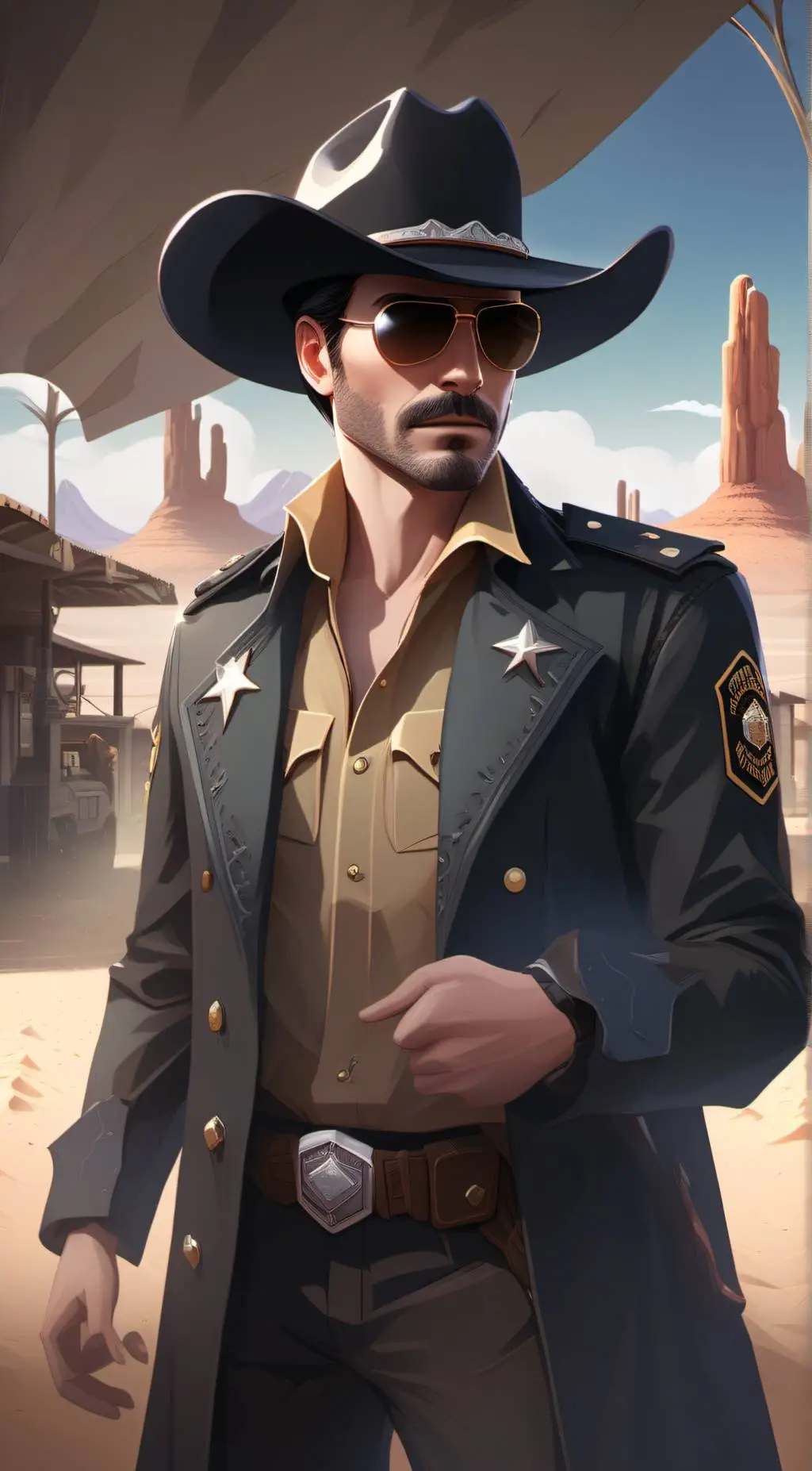 ai character: Sheriff McRusty background