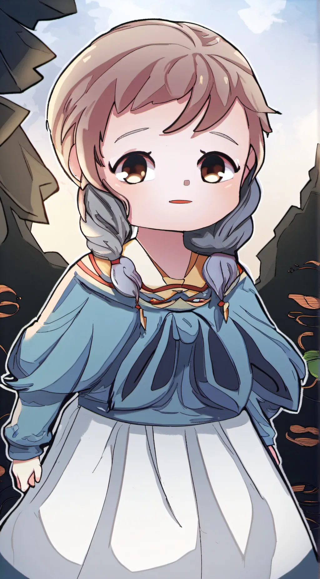 ai character: Little girl  background