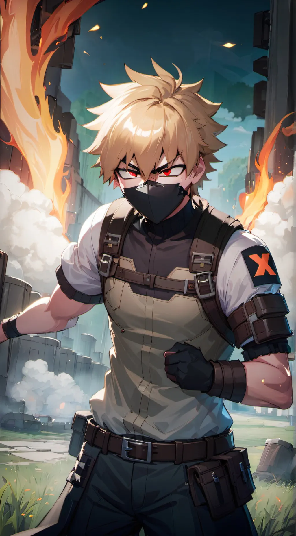 ai character: Katsuki Bakugo background