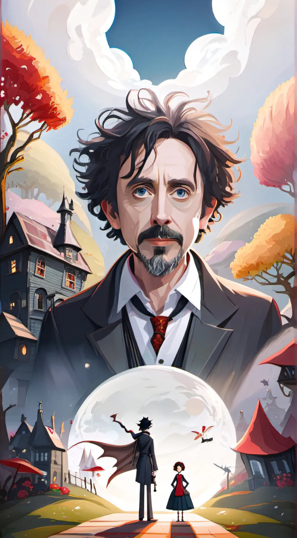 ai character: Tim Burton background