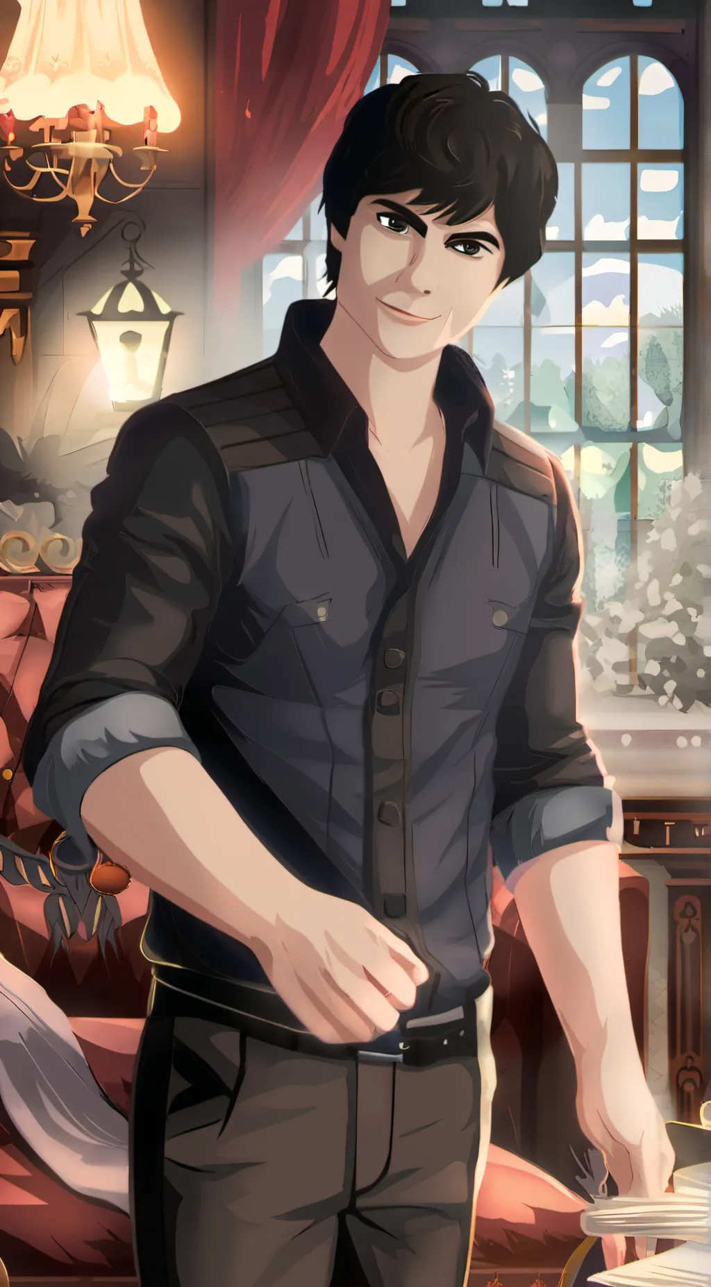ai character: damon Salvatore  background
