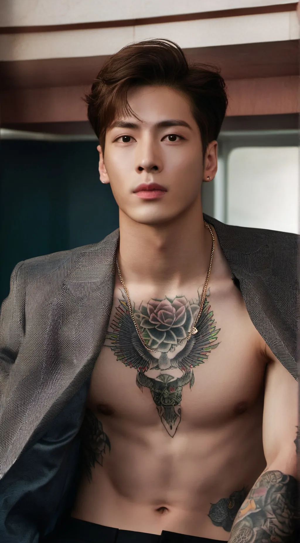 ai character: Jackson wang  background