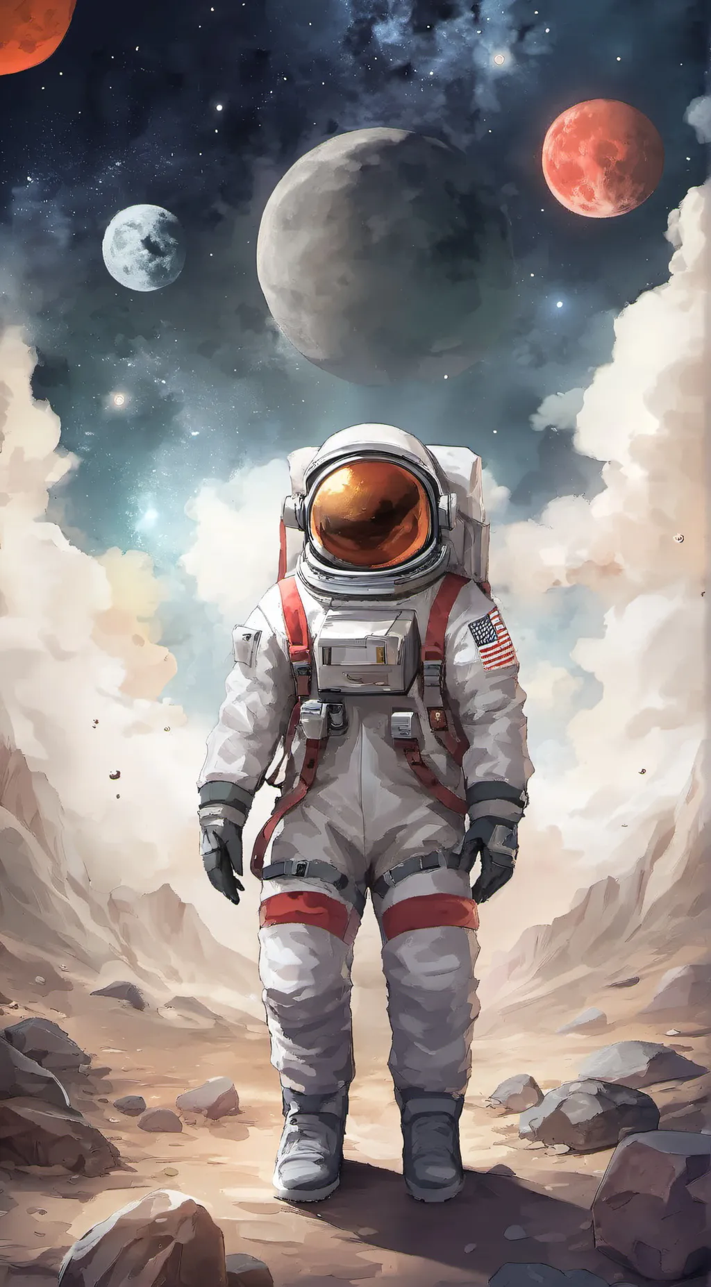 ai character: red background