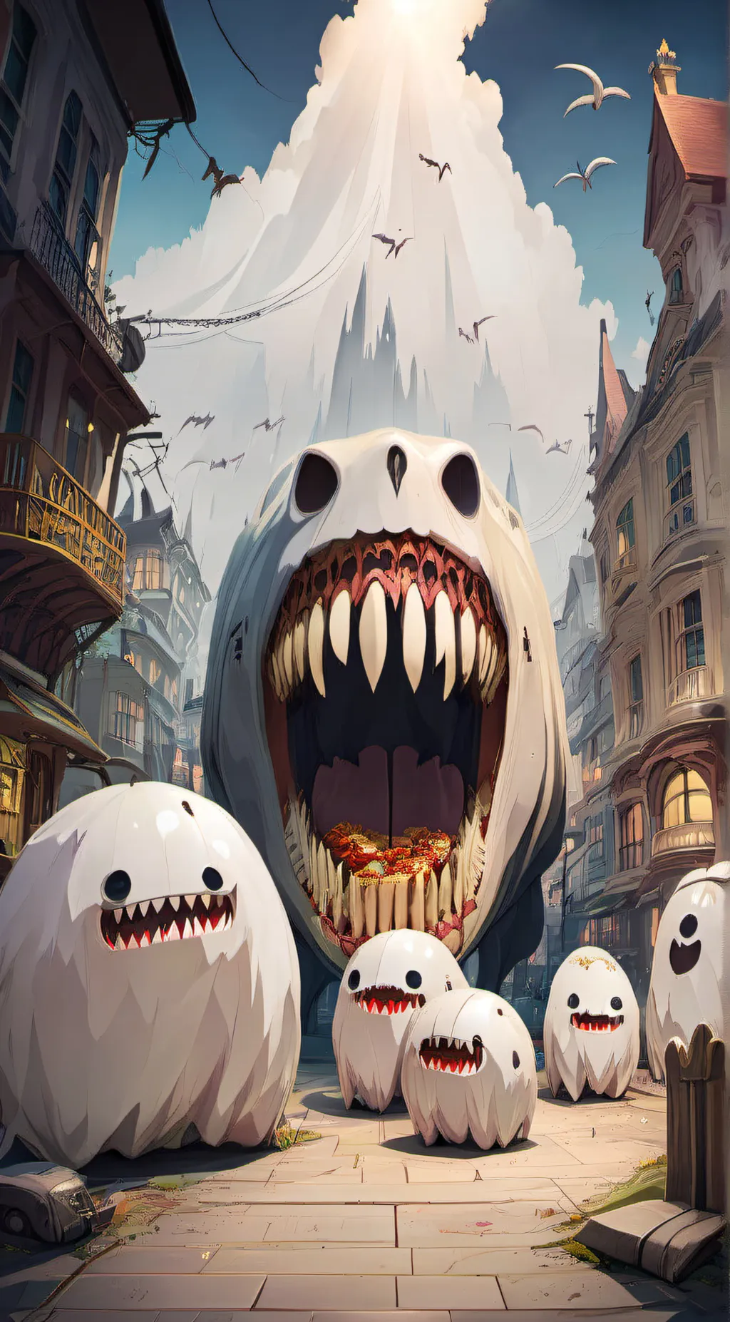 ai character: Teeth monster background