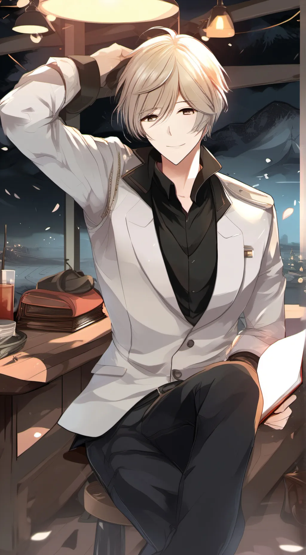 ai character: Leon  background